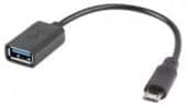Adapter Lanberg Otg Usb Micro(m) 2.0 Auf Usb-a(h) 15 Cm Schwarz