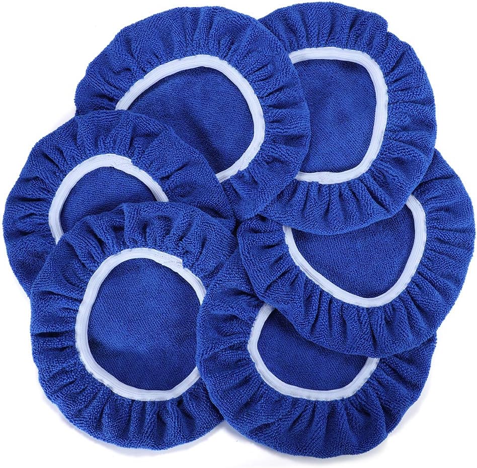 Auto-polierpads (12,7–15,2 Cm) Polierhaube – Microfiber Max Soft Wax Pads – Polierhaube Für Die Meisten Autopoliermaschinen, 6 Stück – Blau