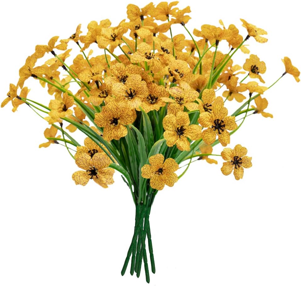Künstliche Blumen Für Den Außenbereich, 6 Packungen Gelbe Kunstblumen, Lichtbeständige Kunststoffpflanzen Für Garten, Veranda, Fenster, Rasen, Dekoration (gelb)