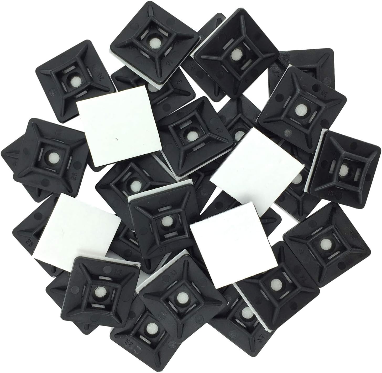 100 Stück Selbstklebende Kabelbindersockel, 19 Mm X 19 Mm, Schwarz, Selbstklebende Kabelbinder, Kabelbinderhalter Aus Kunststoff, Kabelbindersockel