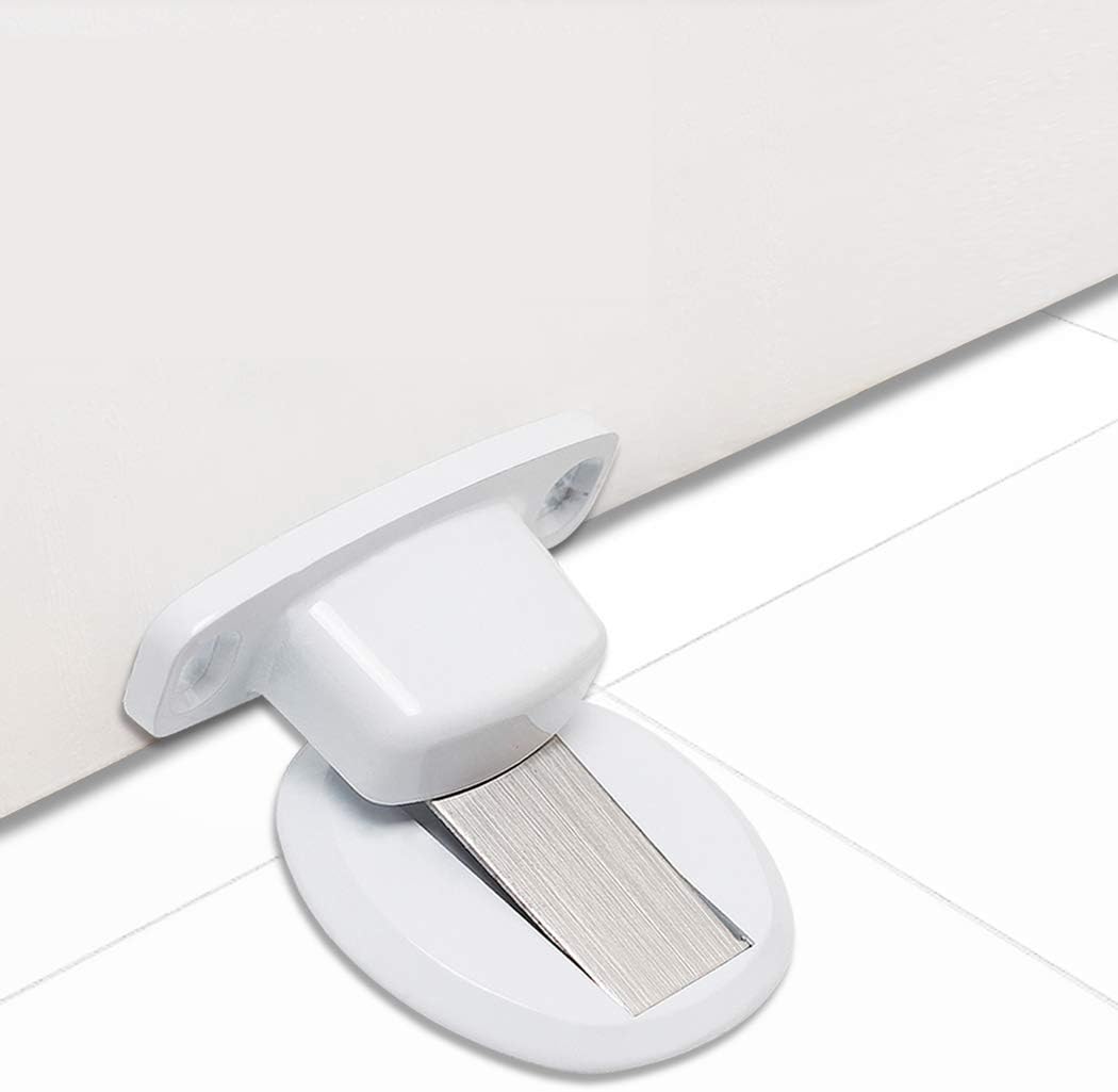 Türstopper Magnet Ohne Bohren Edelstahl Metall Türstopper Tür Stopper Boden, Türhalter - Weiß
