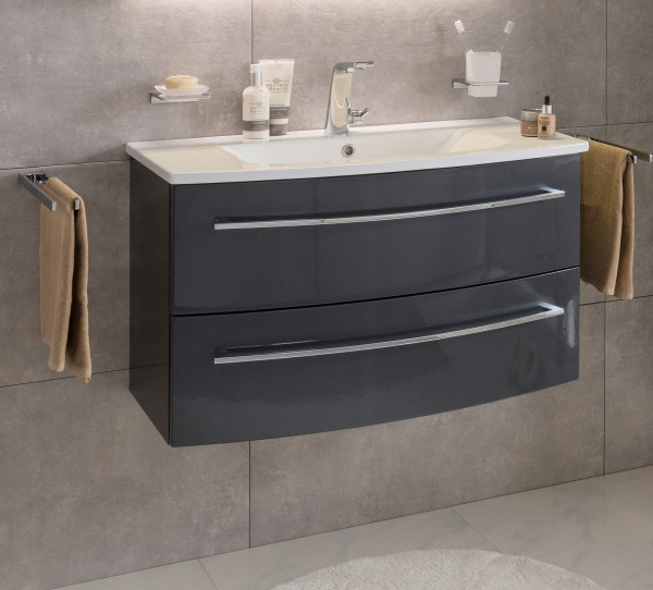 Lanzet Impulso Badmöbel Set 2-teilig, 90cm, Anthrazit-06371145