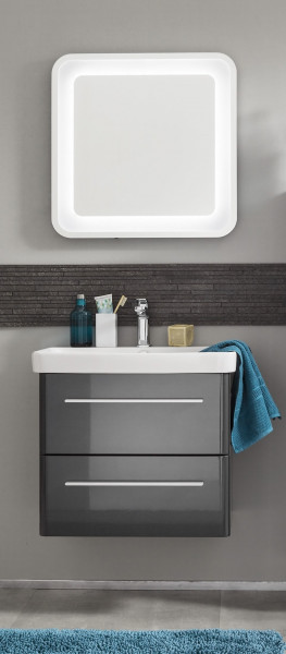 Lanzet K8 Badmöbel Set 3-teilig, 60cm, Grau, Led-spiegelelement, Keramikbecken-06377145