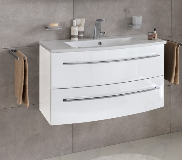 Lanzet Impulso Badmöbel Set 2-teilig, 90cm, Weiß-06372145