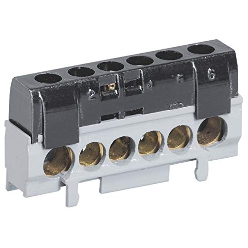 Legrand 004816 – Bornier De Répartition Ip2x Phase – 1 Anschluss 10 À 35 Mm≤ – Schwarz – L.62 Mm