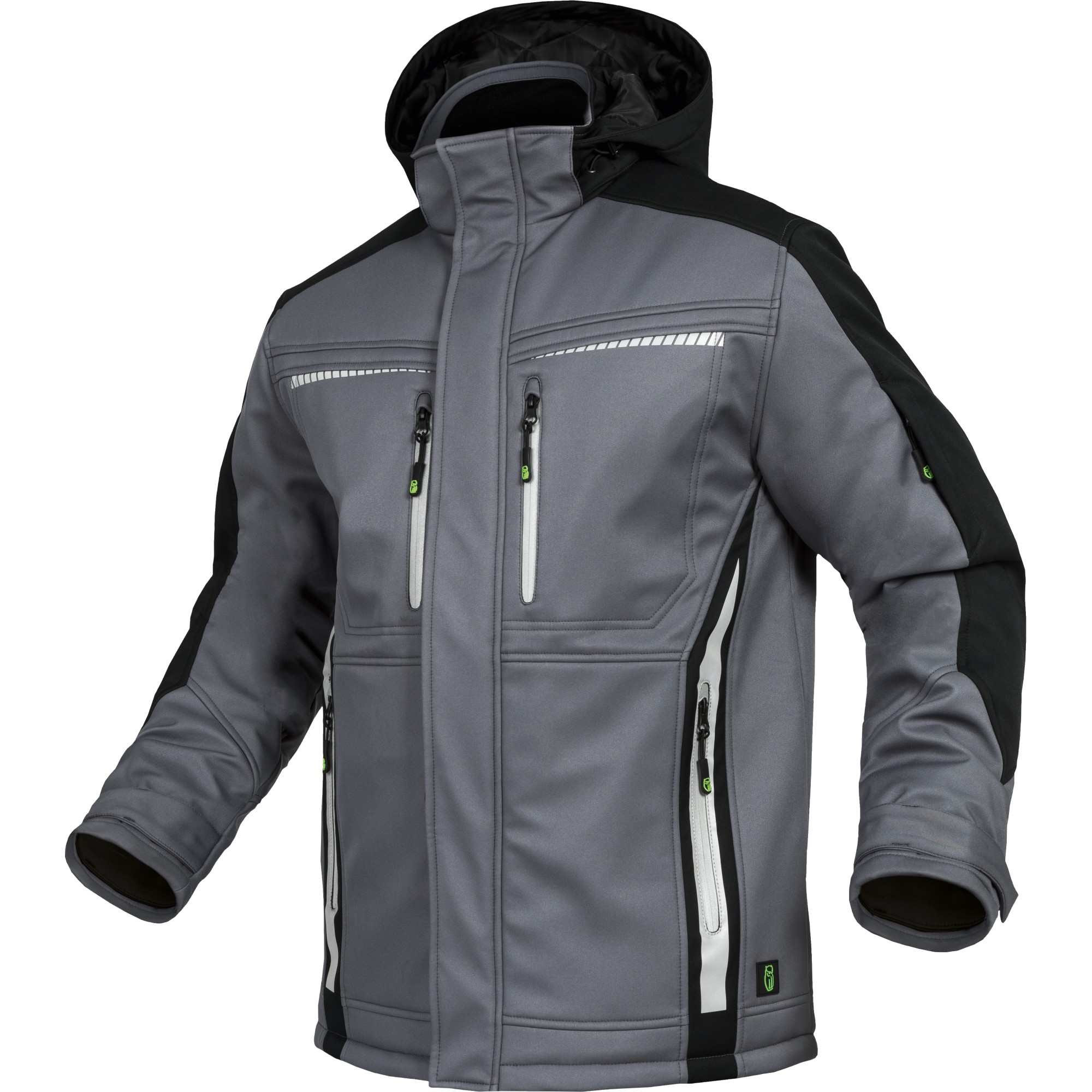 Leibwächter Winter-softshelljacke Flex-line Gr. L Grau/schwarz