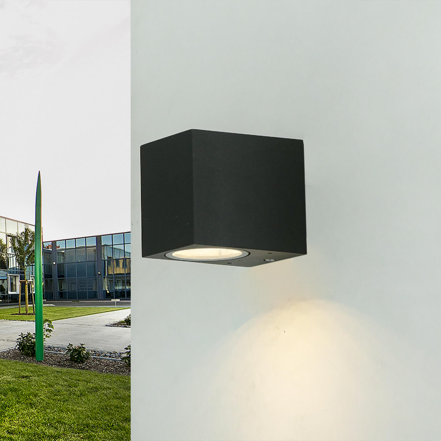 Licht-erlebnisse - Kompakte Wandleuchte Für Außen Anthrazit Gu10 Aalborg