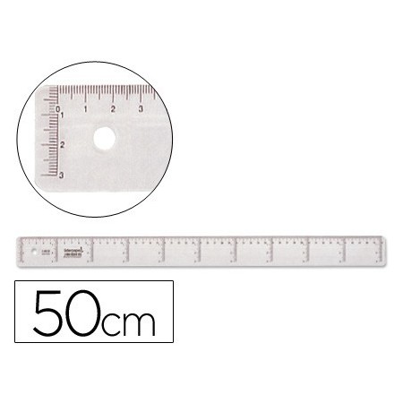 Regla Liderpapel 50 Cm Plastico Cristal (pack De 20 Uds.)