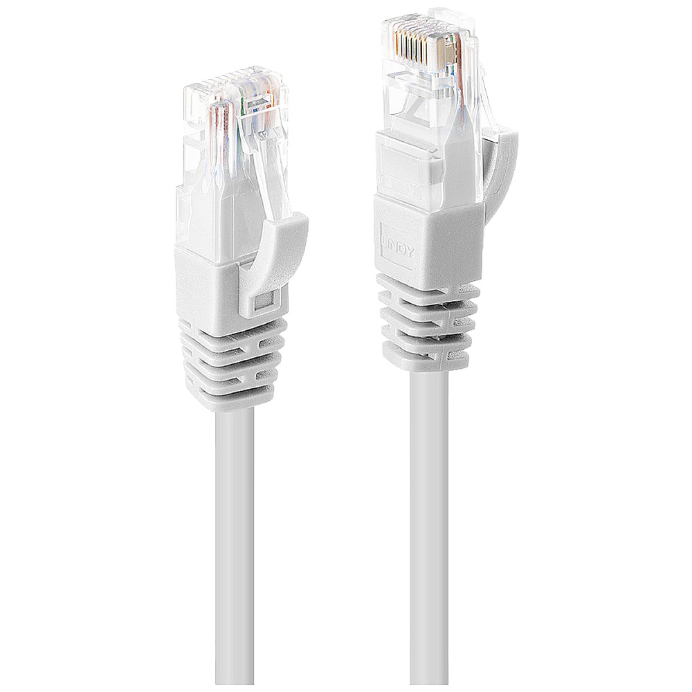 Lindy - 48097 Rj45 Netzwerkkabel, Patchkabel Cat 6 U/utp 10.00 M Weiß 1 St.