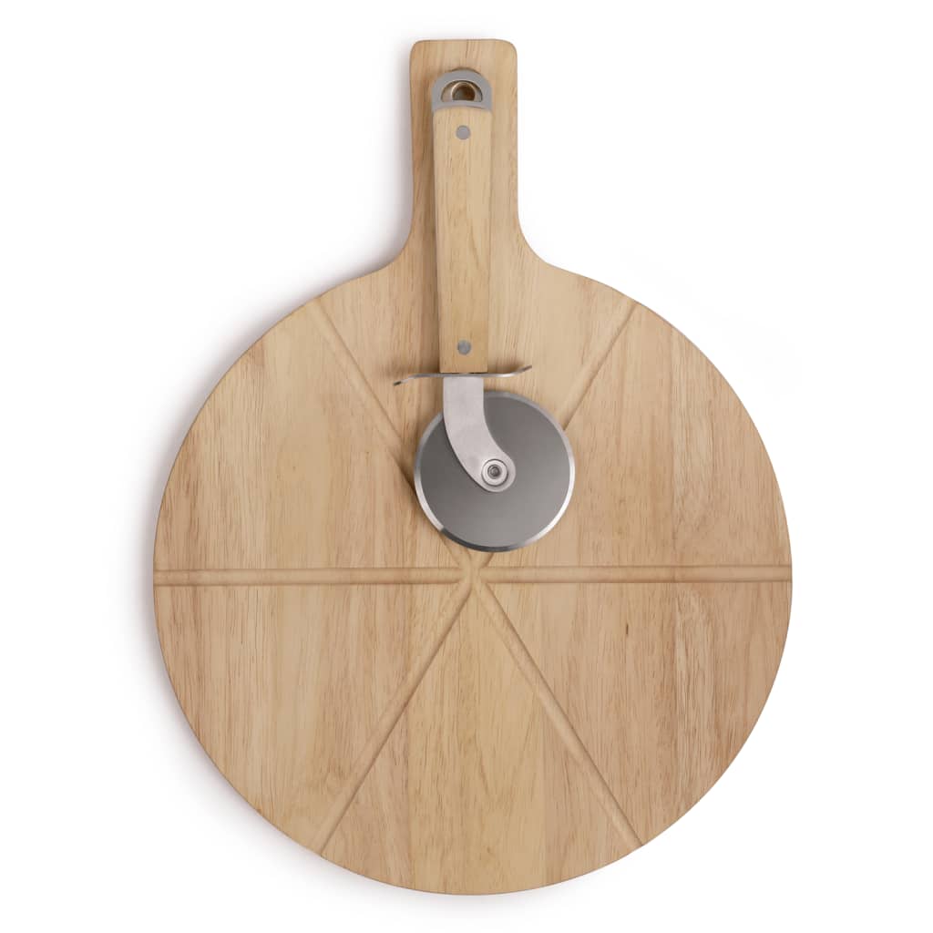 Set A Pizza - Livoo - Mes138 - 40 X 30 X 1,5 Cm - 1 Roulette A Pizza - En Bois D'Hévéa