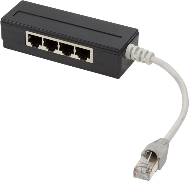 Rj45-adapter 4-port-lan-splitter 15 Cm Passiv Geschirmt Pin 1:1