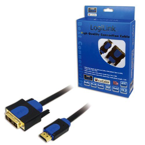 Hdmi-dvi-kabel Logilink Anschl. 18+1pin St/st 2.00m Sw 1.4 (chb3102)
