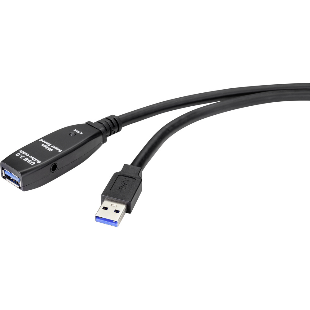 Renkforce Usb-kabel Usb 3.2 Gen1 Usb-a Stecker, Usb-a Buchse 10.00 M Schwarz Rf-4598346