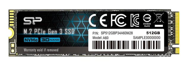 Silicon Power A60 Ssd 512 Gb Pcie Gen3x4 Nvme (2200/1600 Mb/s) 2280