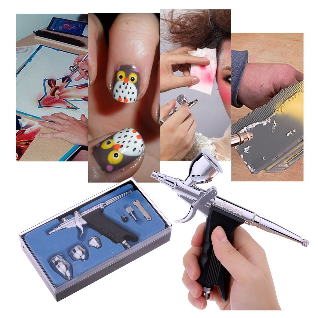 Trade Shop - Double Action Airbrush Fine Line 0,3 Mm Airbrush Druckluftbehälter -