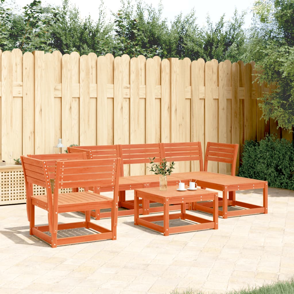 5-tlg. Garten-lounge-set Wachsbraun Massivholz Kiefer Vidaxl