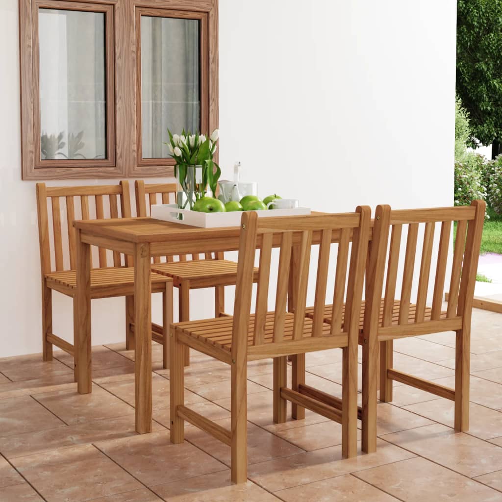 5-teiliges Garten-ess-set 120 X 70 Cm Massivholz Teak Vidaxl