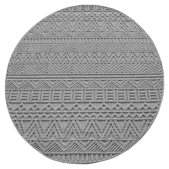 Flachgewebeteppich Helix 2202 (Silber, Durchmesser: 80 cm, 100 % Polyester)
