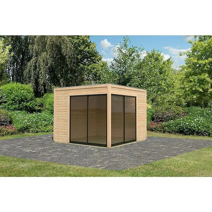 Karibu Gartenhaus Dice 3 (Außenmaß inkl. Dachüberstand (B x T): 308 x 3.082 cm, Holz, Naturbelassen)