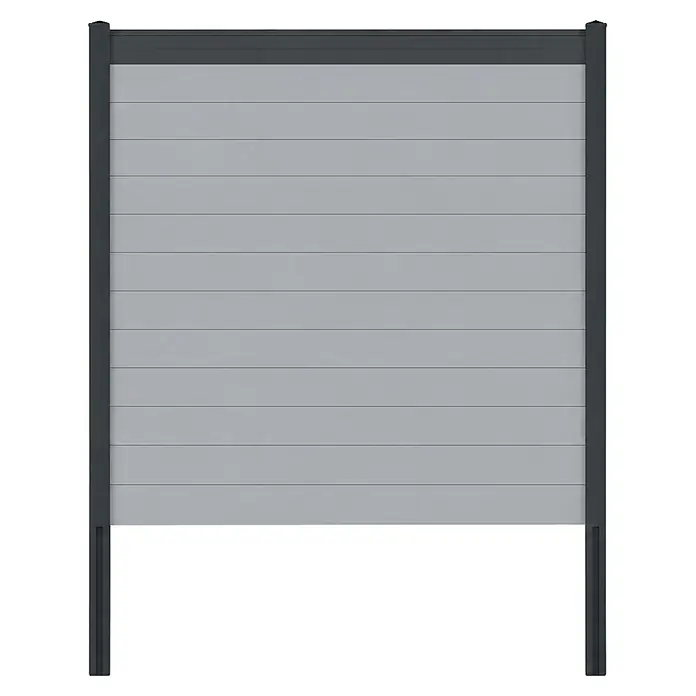 Deutsche Zauntechnik Zaun-Set Vidual Snap (15,99 x 1,77 m, Fenstergrau, Einbetonieren)
