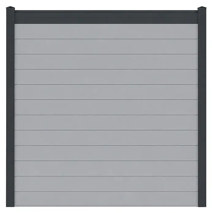 Deutsche Zauntechnik Zaun-Set Vidual Snap (8,91 x 1,77 m, Fenstergrau, Einbetonieren)