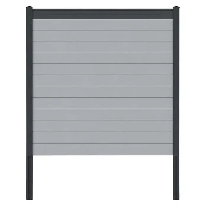 Deutsche Zauntechnik Zaun-Set Vidual Snap (31,91 cm x 1,77 m, Fenstergrau, Einbetonieren)
