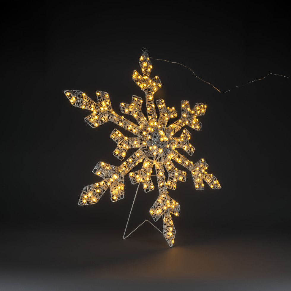 Konstsmide LED Weihnachtsdeko Schneeflocke 200 Dioden 80 cm bernstein Bild 3