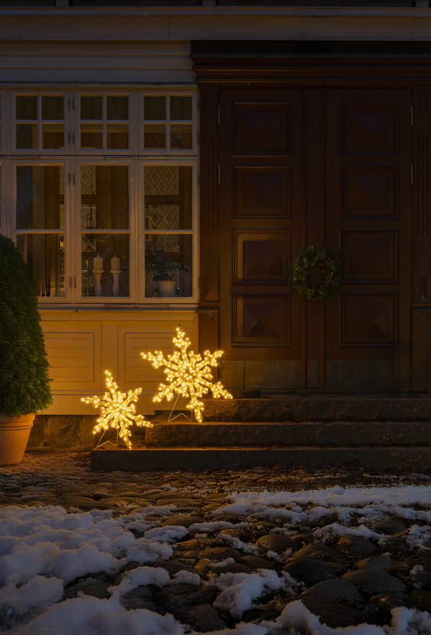 Konstsmide LED Weihnachtsdeko Schneeflocke 200 Dioden 80 cm bernstein Bild 4