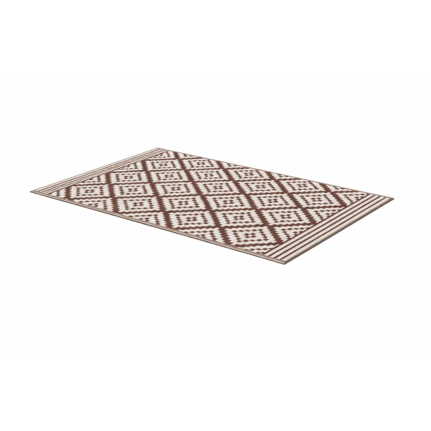 Jet-Line Outdoorteppich Austin Braun mit Geometrischen Mustern 90 x 150 cm