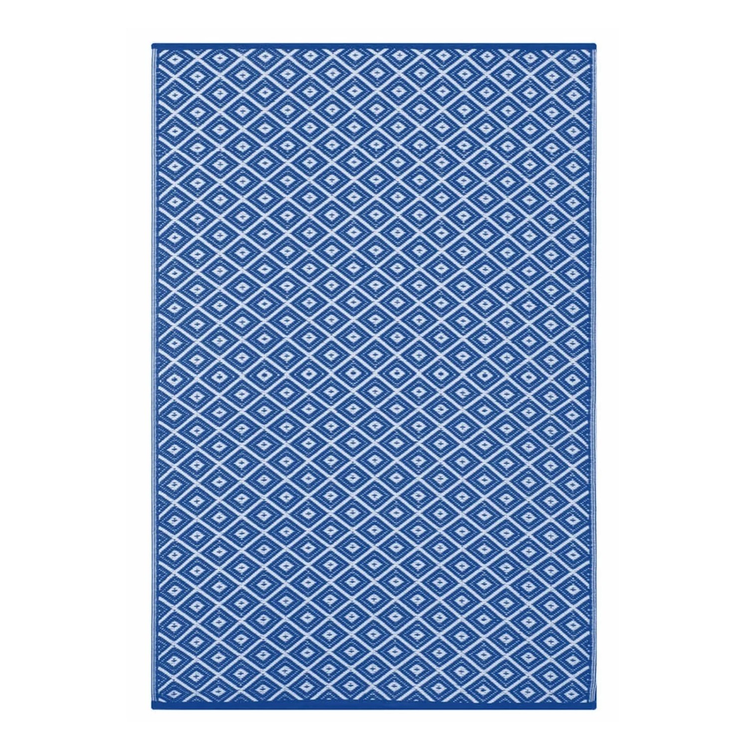 Jet-Line Outdoorteppich Nevada Blau mit Geometrischen Mustern 150 x 240 cm