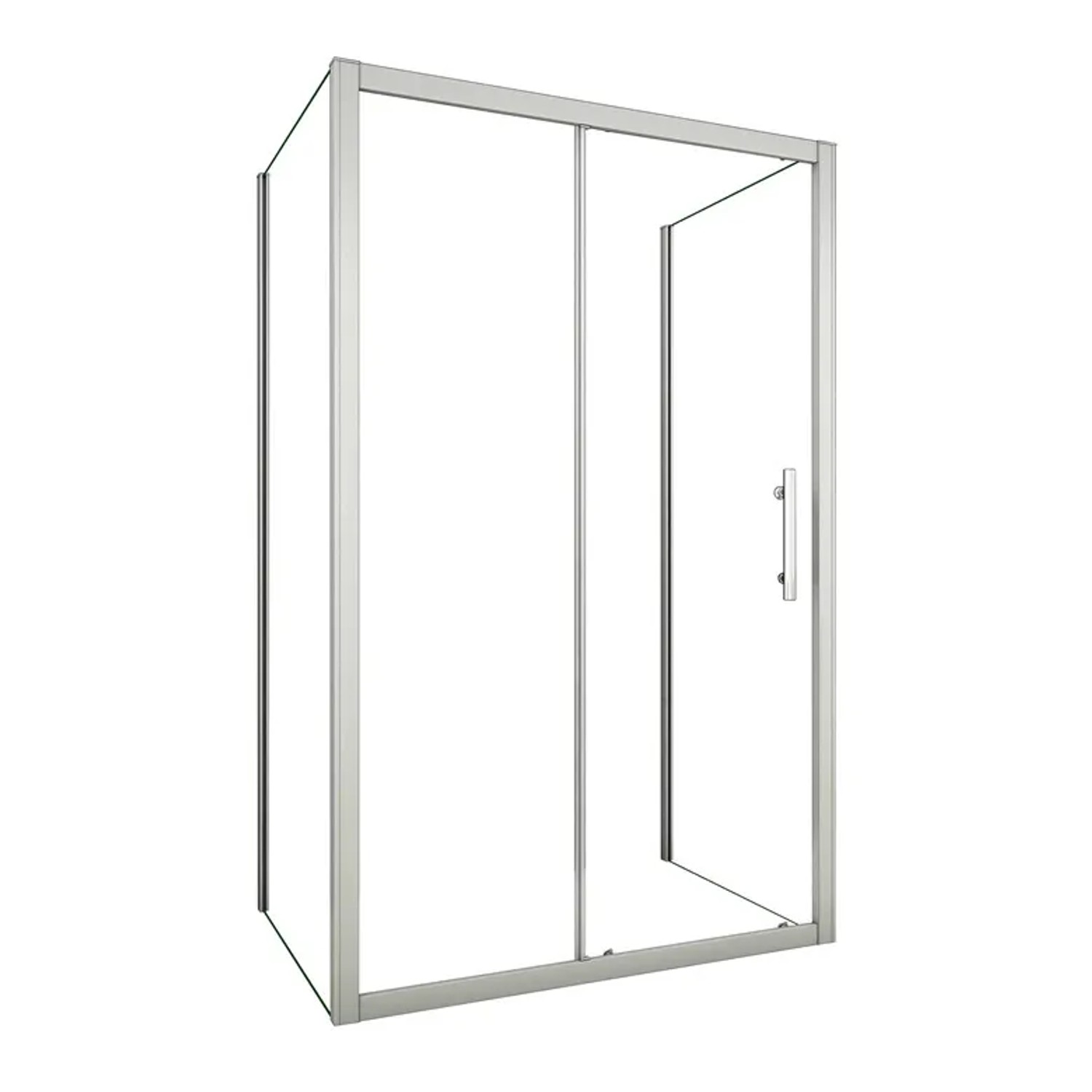Duschparadies U-Duschkabine 80 x 100 x 80 cm Schiebetür x Seitenwand 8mm Nano Glas Duschtür Duschabtrennung Höhe 190cm