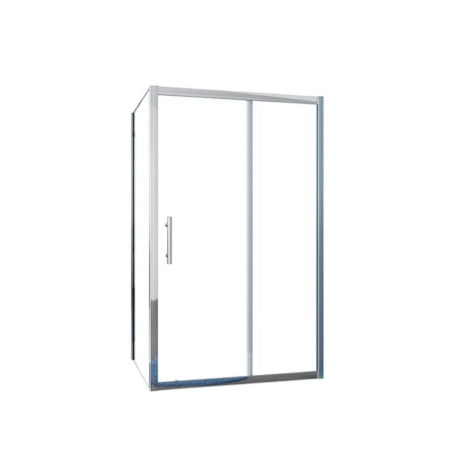 Duschparadies Duschkabine Eckeinstieg 100 x 80 cm Schiebetür 8mm Nano Glas Duschtür Duschabtrennung Höhe 190cm
