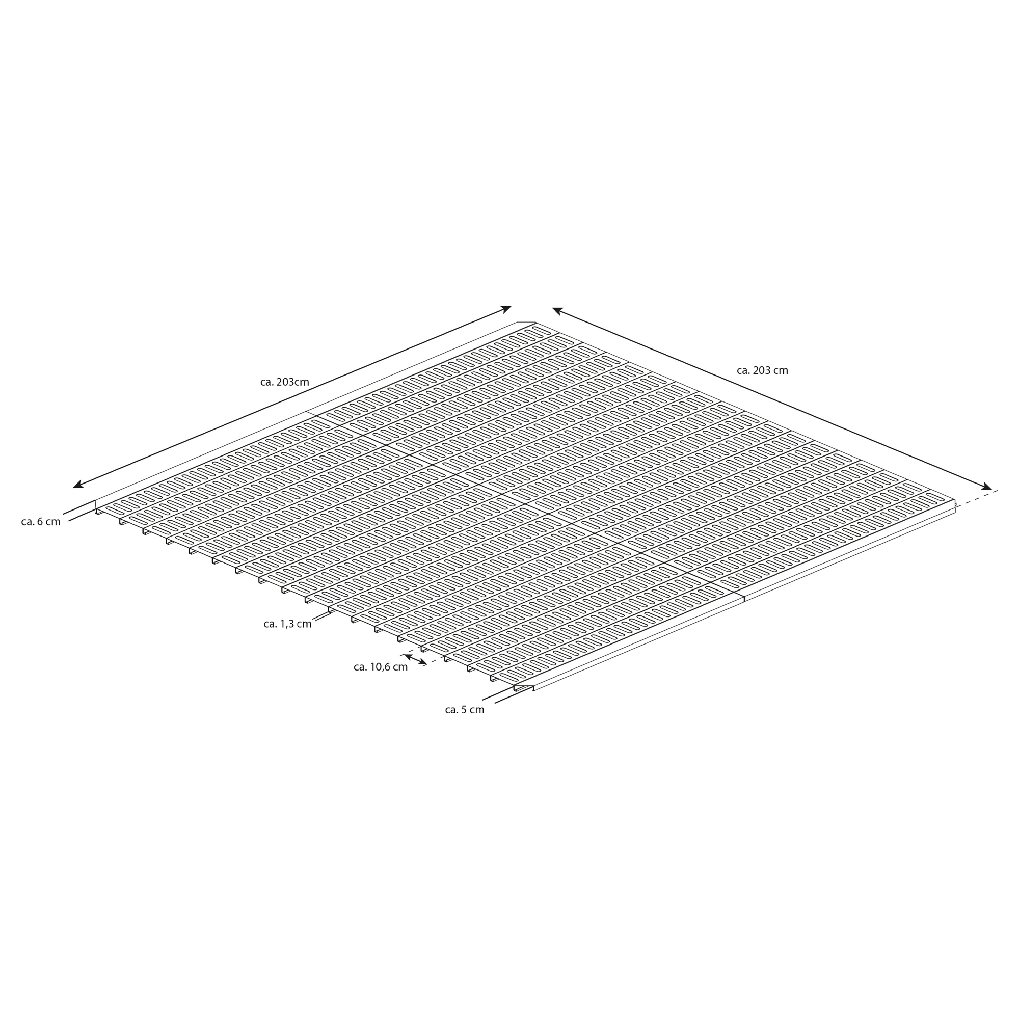 Plats Bodenplatte für Gerätehaus 'Tom' feuerverzinkter Stahl 204 x 204 cm Bild 3