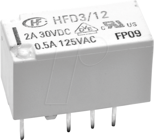 HFD3-024 2A - Signalrelais monostabil, THT, 24 V DC, 2 A, 2 Wechsler (CO)