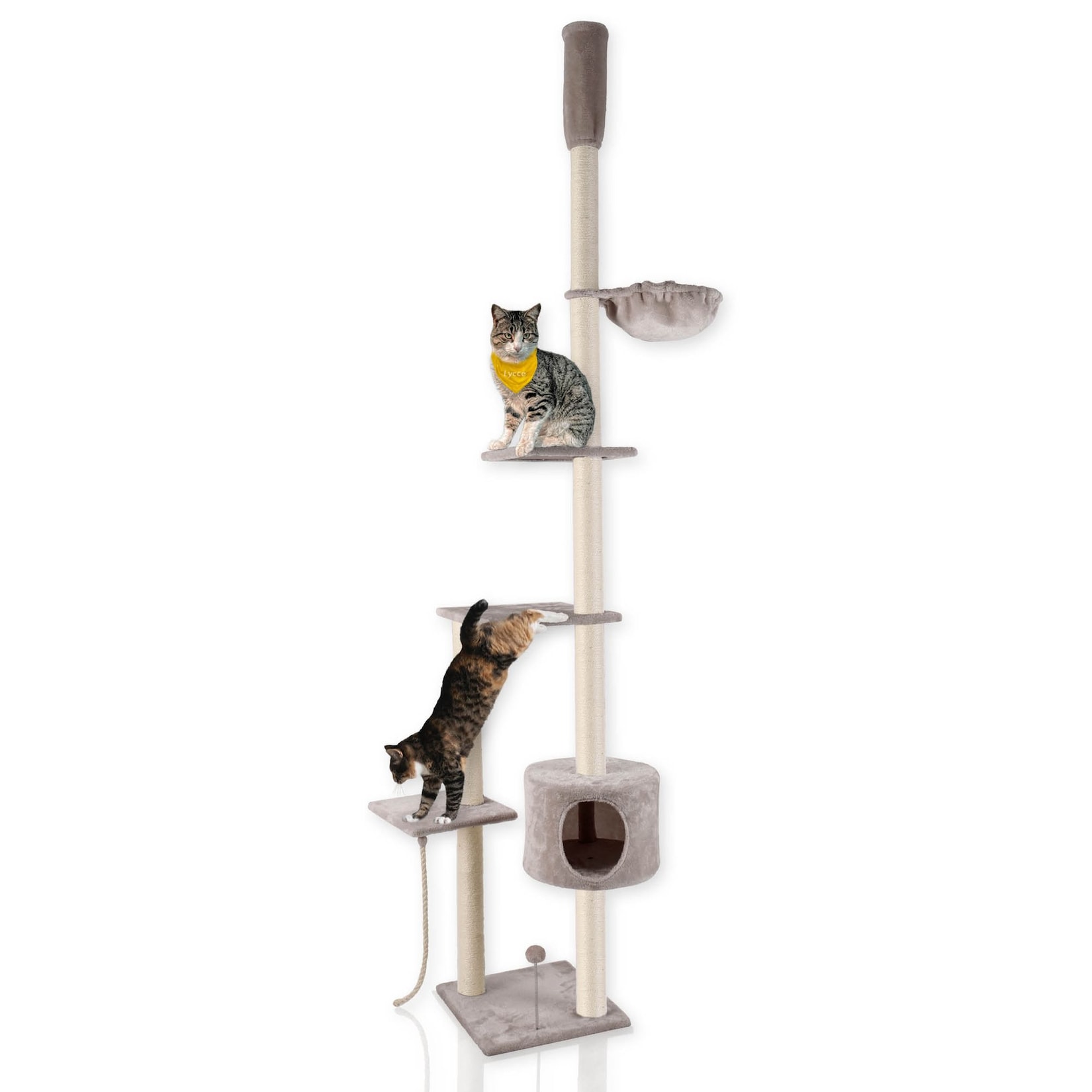 Lycce Katzenbaum TOWER Kratzbaum deckenhoch Sisal Plüsch 230-260 cm