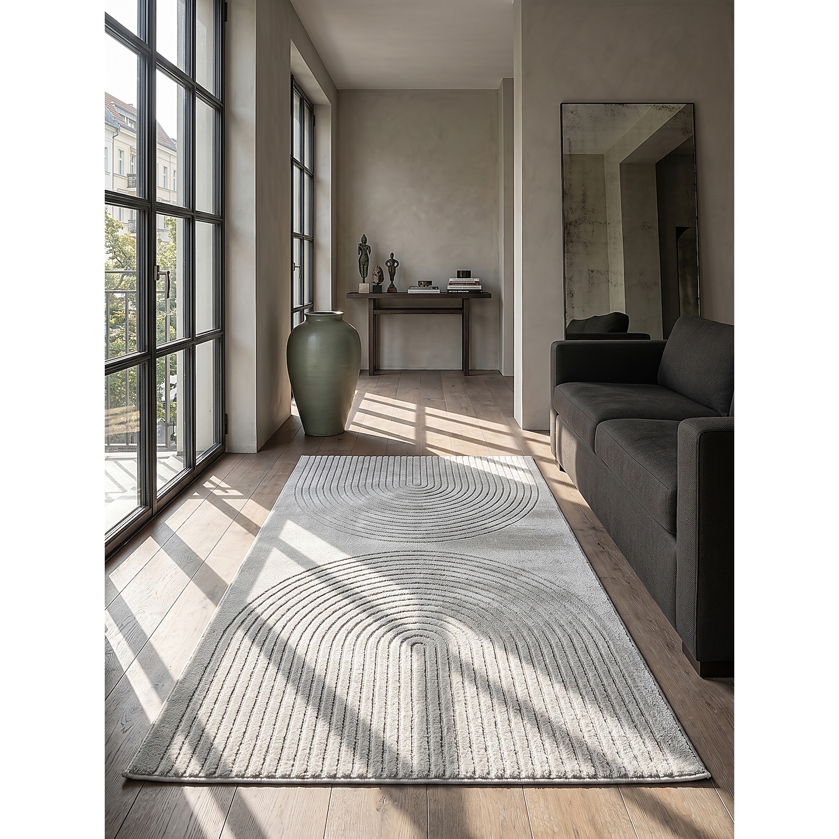 Läufer Kurzflor Grau 80x150 cm - MUOTA Kadima Design