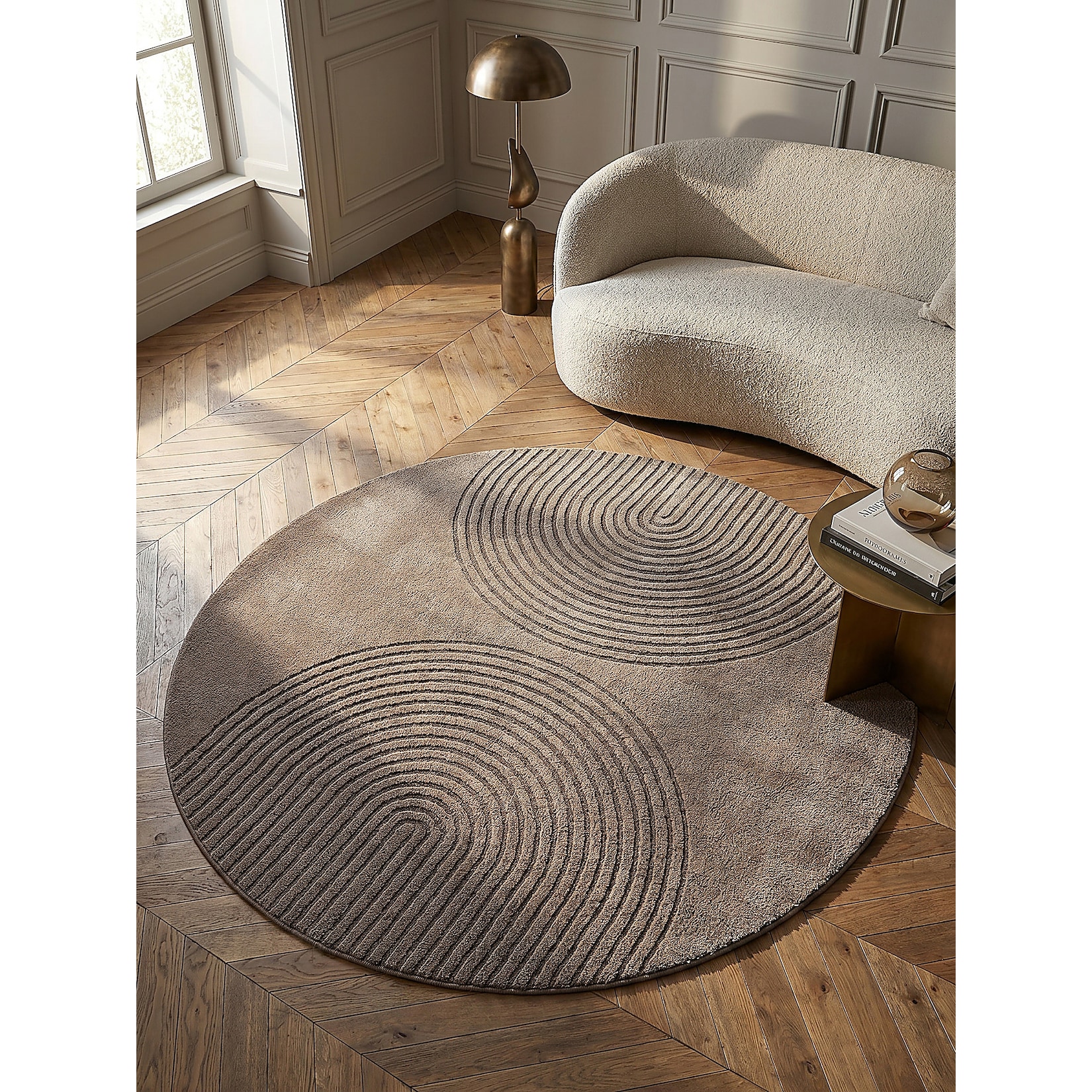 Teppich Kurzflor Braun 120x120 cm - MUOTA Kadima Design