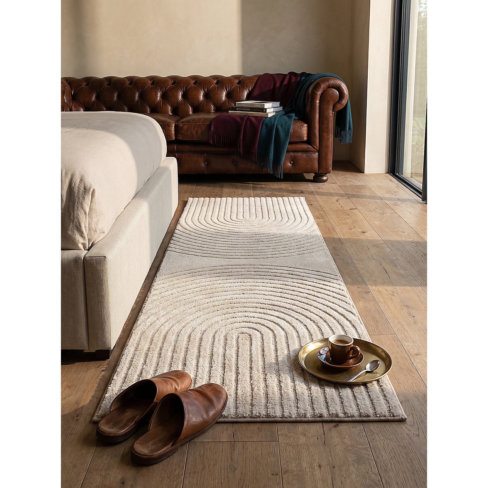 Läufer Kurzflor Beige 80x150 cm - MUOTA Kadima Design