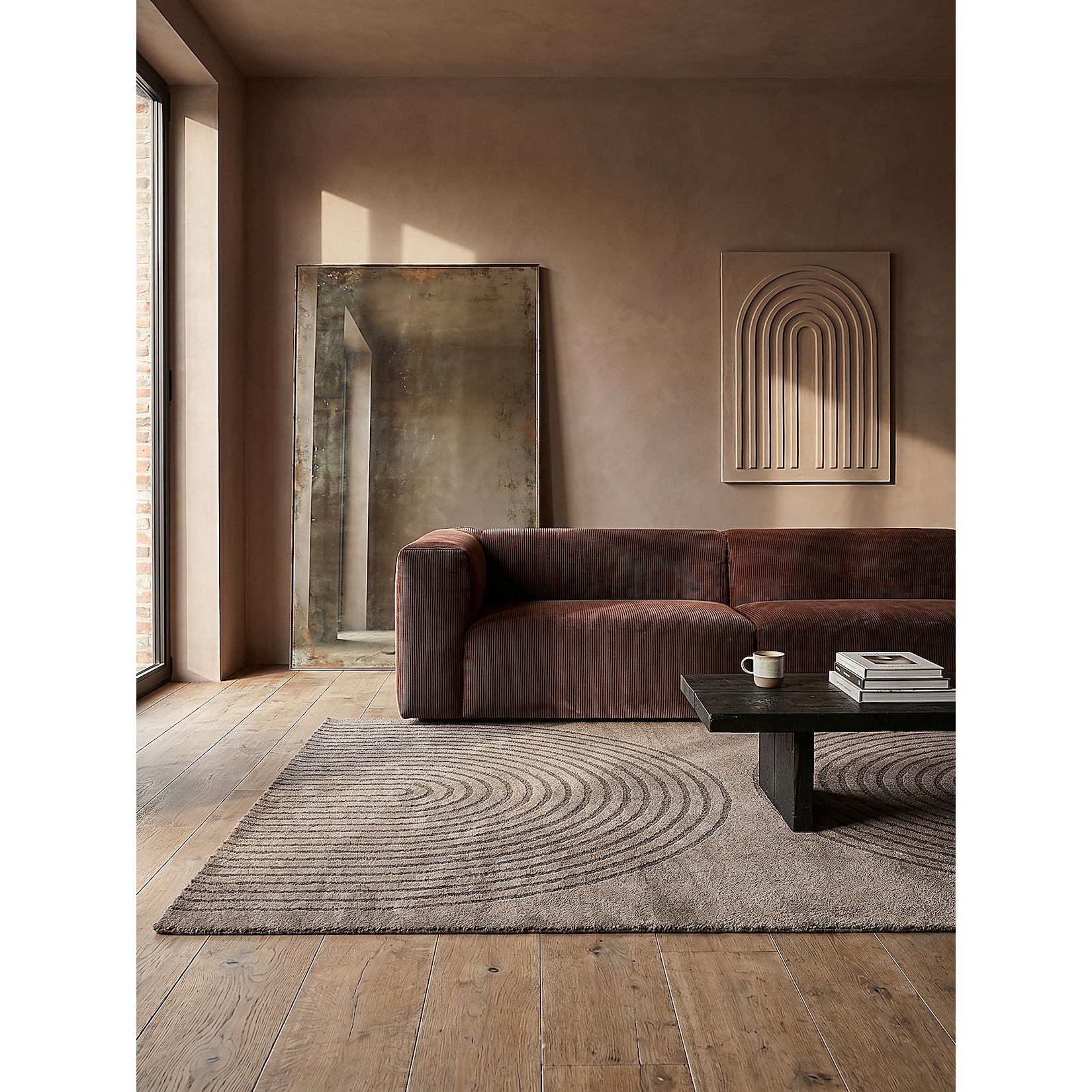 Teppich Kurzflor Braun 160x220 cm - MUOTA Kadima Design
