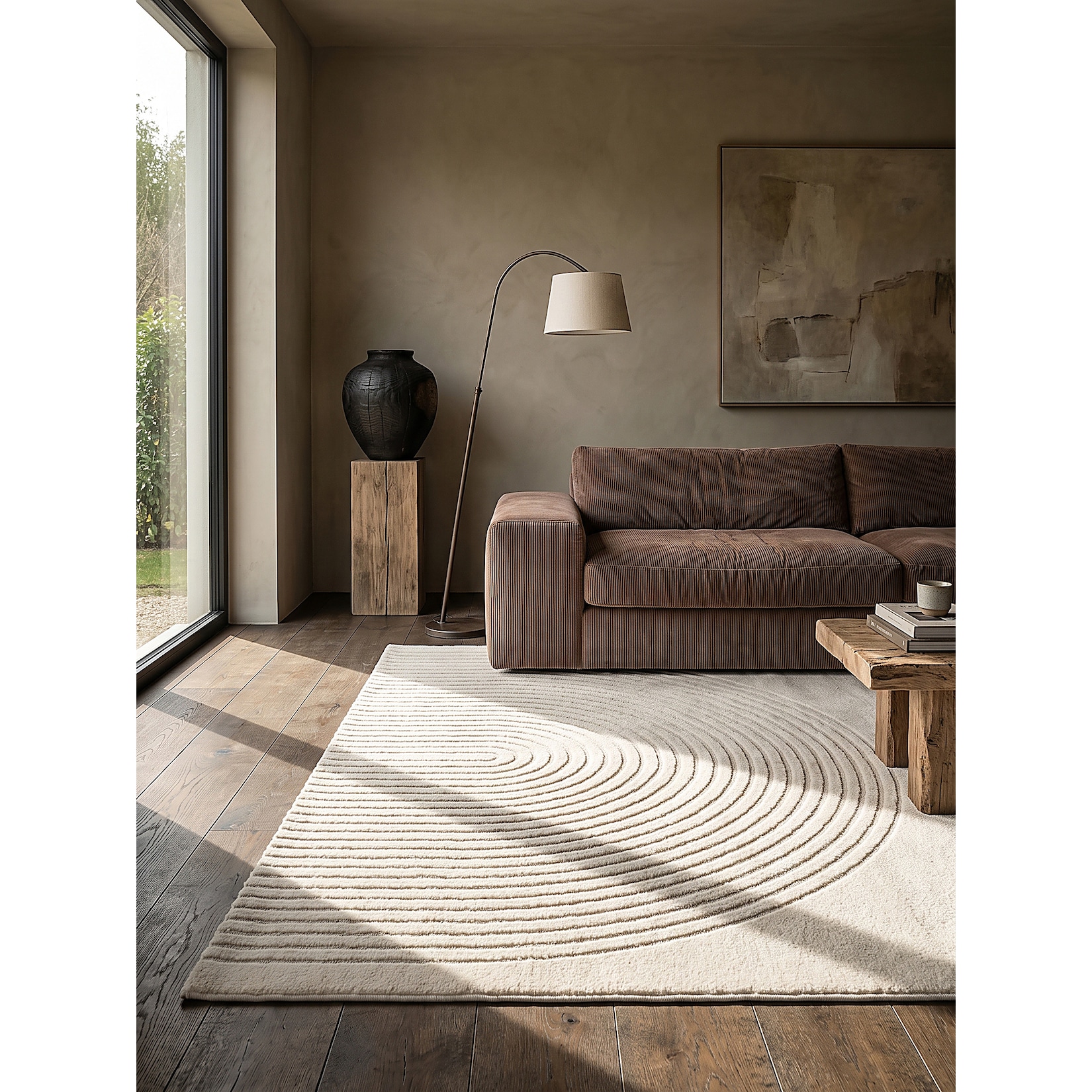 Teppich Kurzflor Creme 160x220 cm - MUOTA Kadima Design