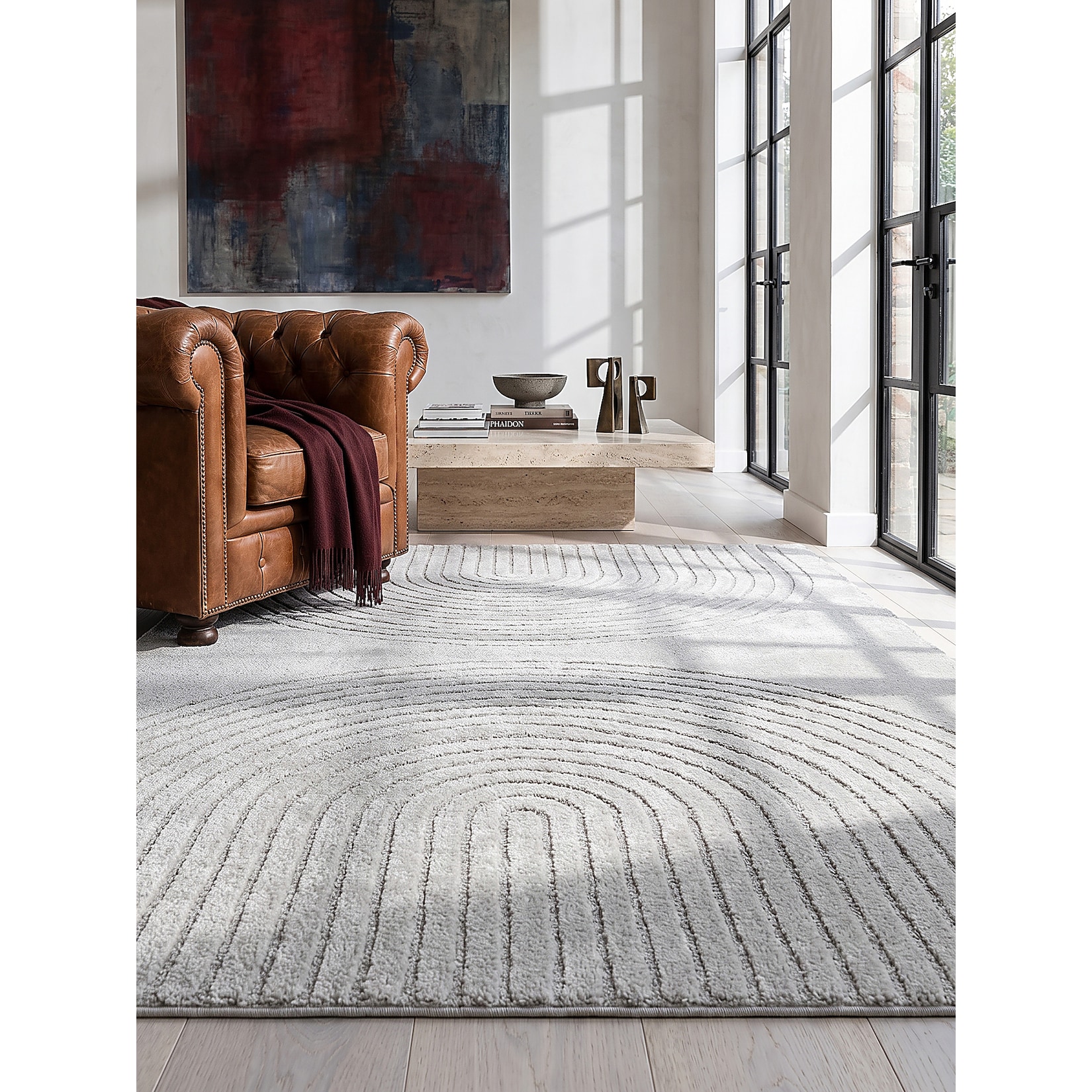 Teppich Kurzflor Grau 240x340 cm - MUOTA Kadima Design