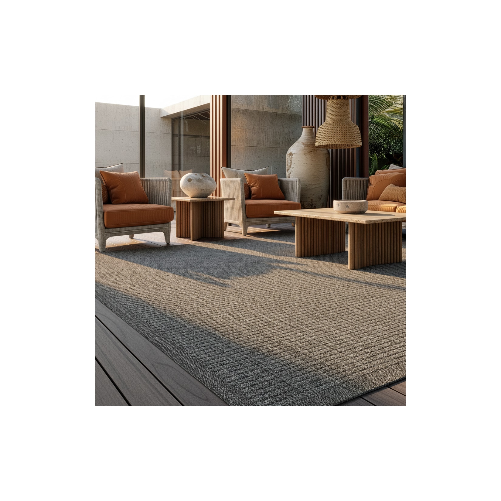 Outdoorteppich DAFNE, einfarbig, Schwarz, 120 x 170 cm