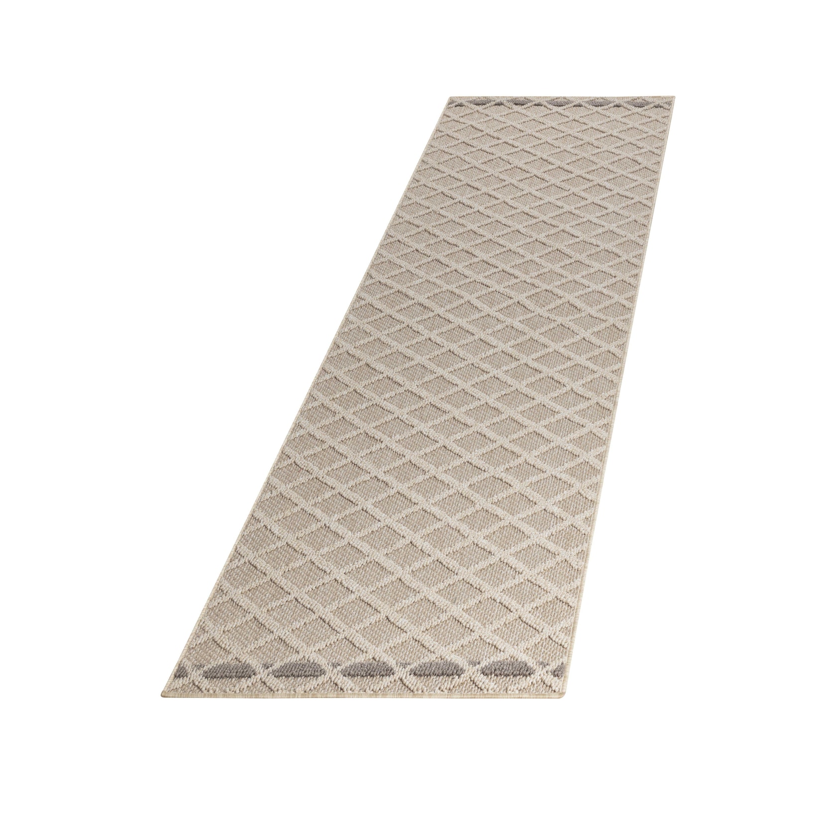 Outdoorteppich IMST, mit Rautenmuster, Beige, 80 x 250 cm