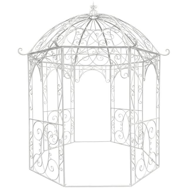 CLP Rosenpavillon aus Eisen Leila, Gartenpavillon im Jugendstil nostalgisch, Rankhilfe pulverbeschichtet für Kletterpflanzen und Rosen
