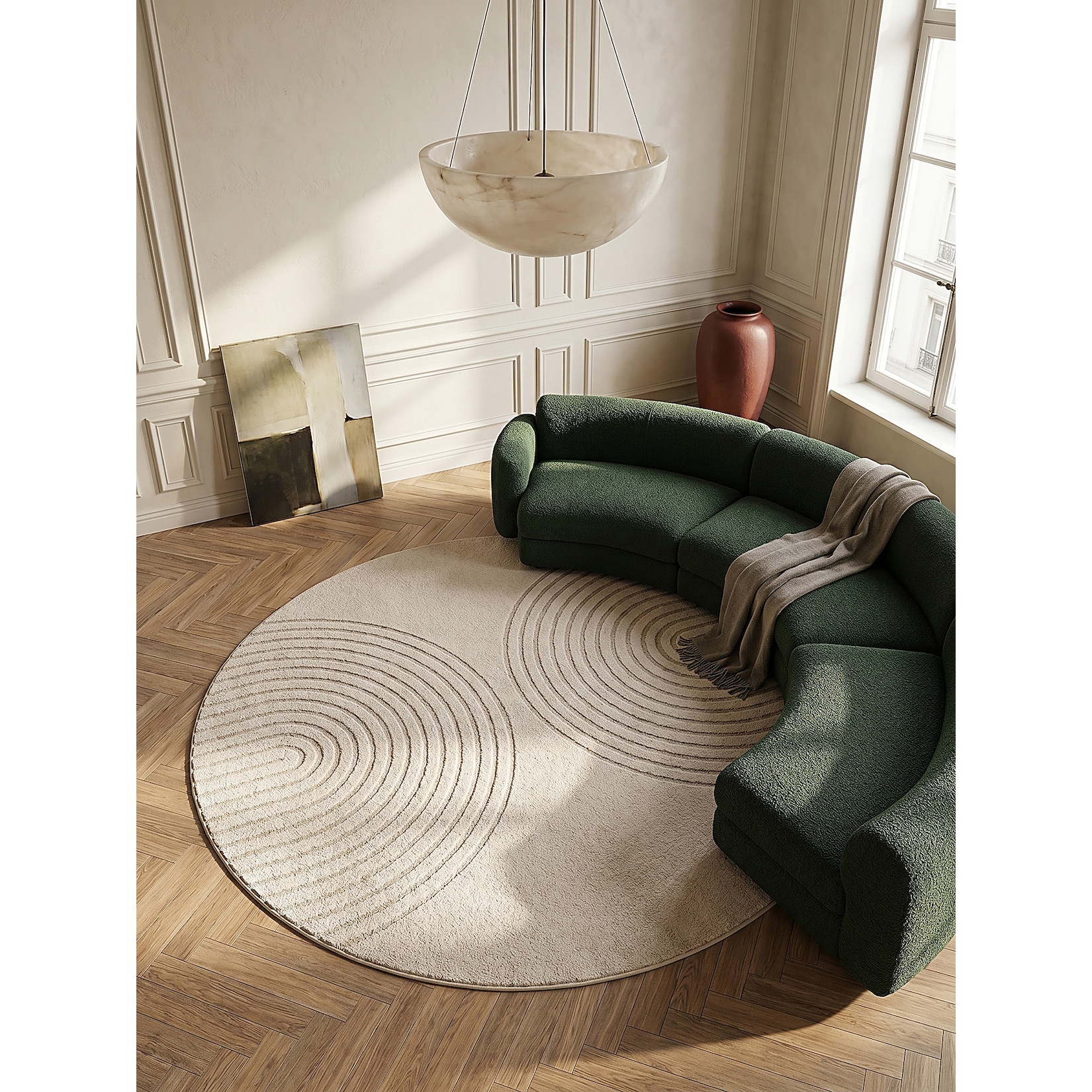Teppich Kurzflor Beige 120x120 cm - MUOTA Kadima Design