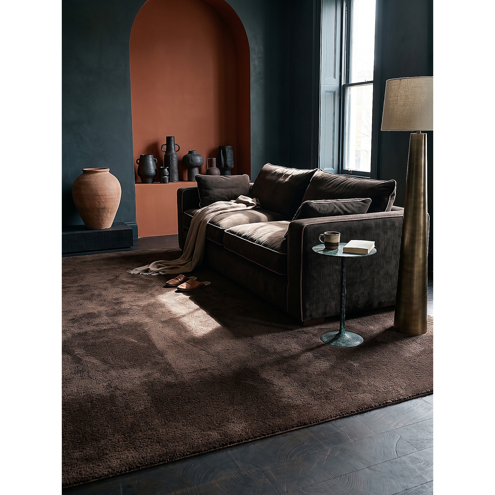 Teppich Hochflor Braun 300x400 cm - ALDAN Kadima Design