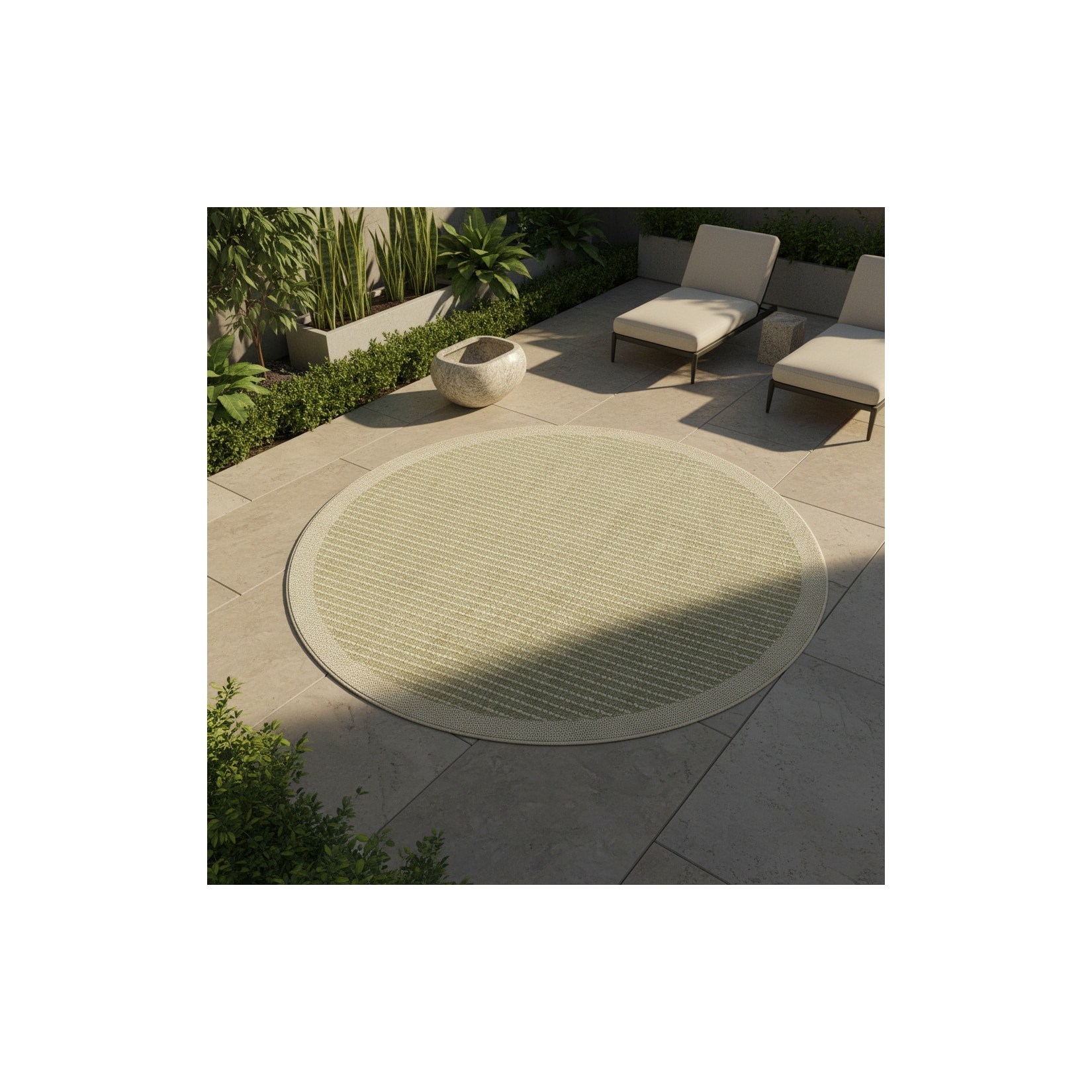 Outdoorteppich DAFNE, einfarbig, Grün, Ø 160 cm