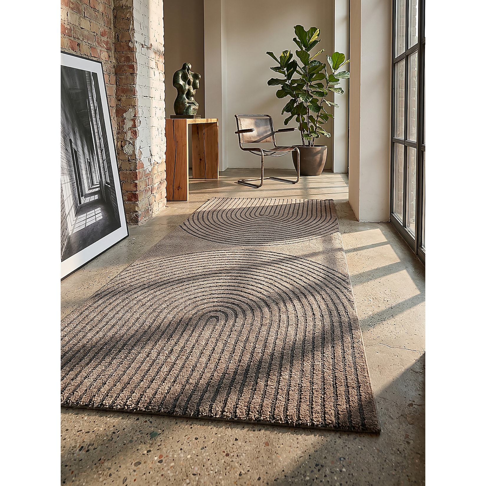 Läufer Kurzflor Braun 80x150 cm - MUOTA Kadima Design