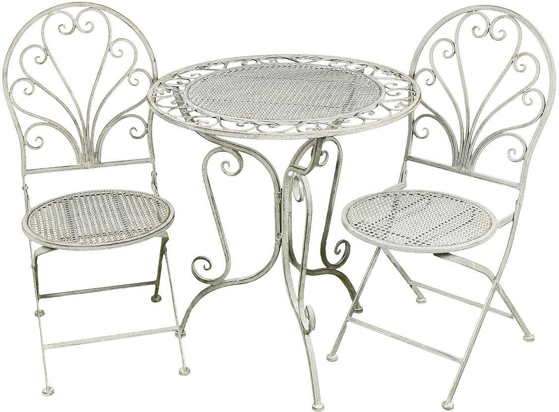 Ambiente Haus Balkonset Gartenmöbelset, (Set, 3-tlg., Sitzgruppe), Sitzgruppe Garten Metall Nostalgisch Bild 3
