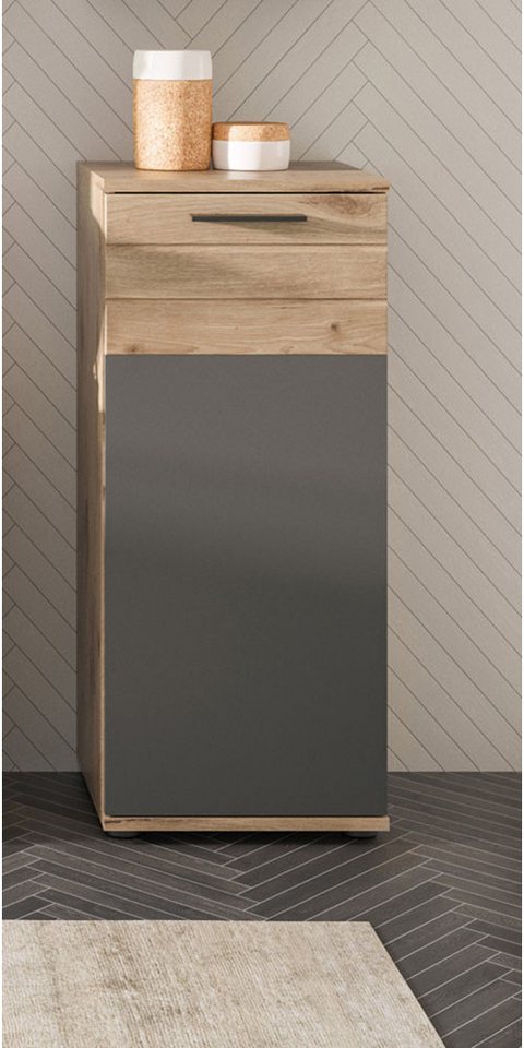 welltime Unterschrank Riga, Breite 37 cm, 1 Tür (Türanschlag wechselbar), 1 Einlegeboden Standschrank, Badmöbel, Badschrank, Schrank, Bad, Badezimmer